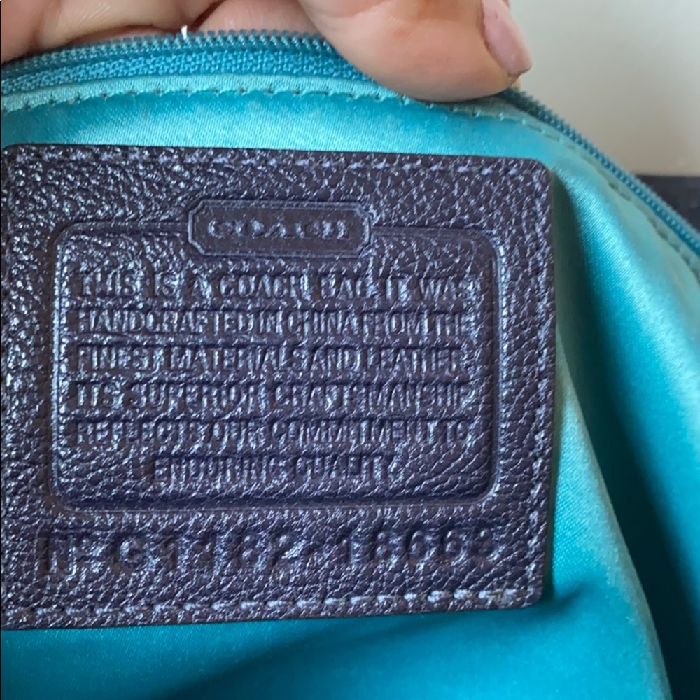 Navy leather Coach bag - Picture 5 of 5